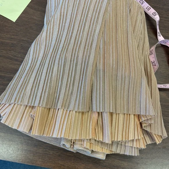 Anthropologie Maeve peach metallic accordion midiskirt S - Picture 6 of 13